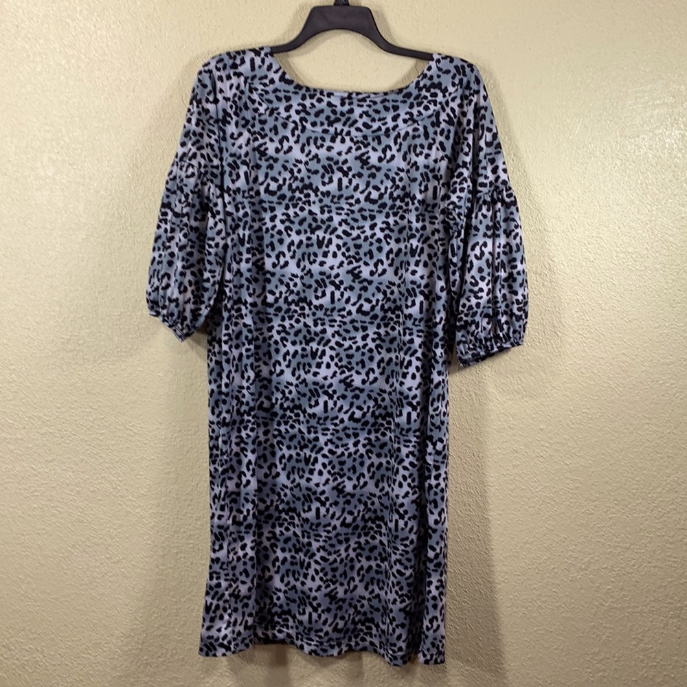 WD-NY Animal Print Dress Gray Black XL